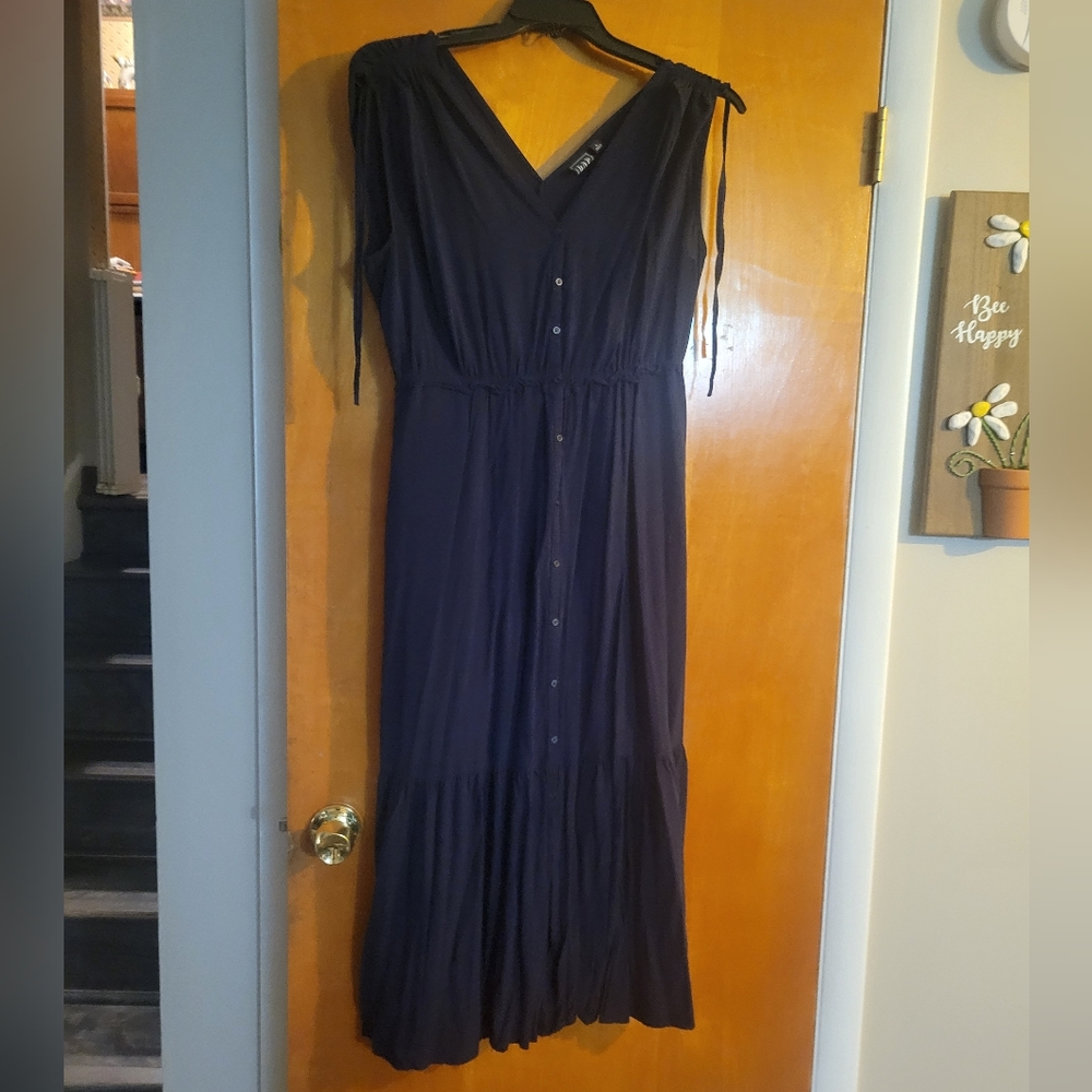 Gap navy blue tie shoulder midi